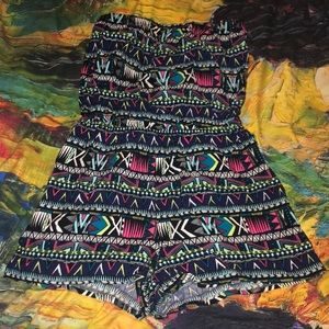 Colorful strapless romper